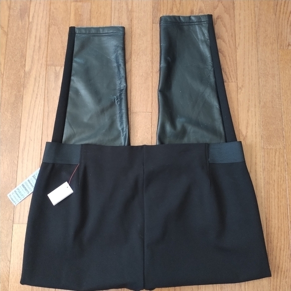 Chaps Black Faux Leather Pants Leggings 1X - Picture 3 of 10